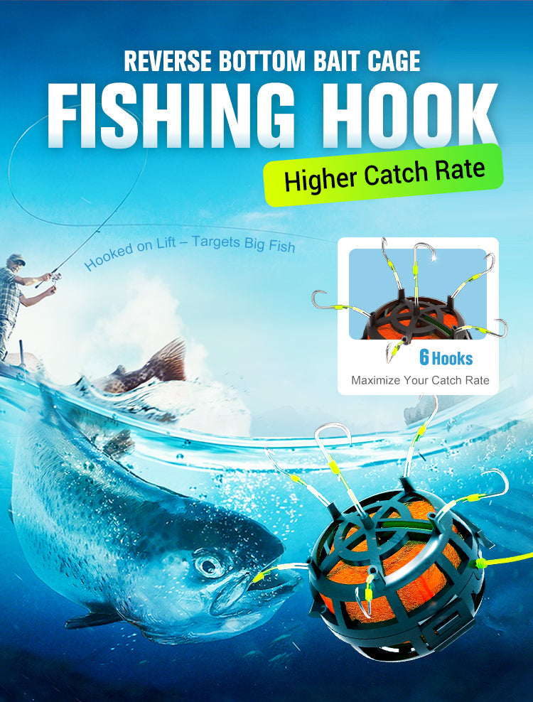 🔥 50 % RABATT! 🎣✨ 360° Schwimmender Köderkäfig-Angelhaken – Effektiv & langlebig 🐟💥