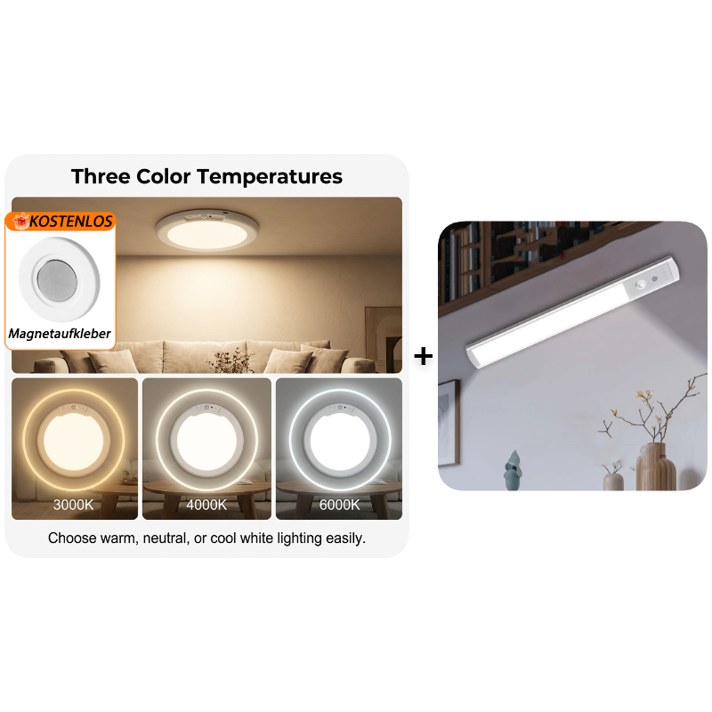 🔥LIMITIERTES ANGEBOT 50% RABATT💡🔋Wiederaufladbare LED-Deckenleuchte mit Bewegungssensor & Fernbedienung – USB-Aufladbar, Farbwechsel, Einfache Montage ✨