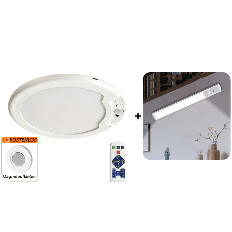 🔥LIMITIERTES ANGEBOT 50% RABATT💡🔋Wiederaufladbare LED-Deckenleuchte mit Bewegungssensor & Fernbedienung – USB-Aufladbar, Farbwechsel, Einfache Montage ✨