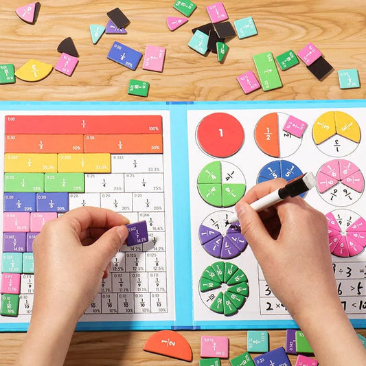 🧩 🎨 Magnetisches Bruchpuzzle für Kinder – Fördert Feinmotorik, Buntes Design & Sicheres Spielen ✨