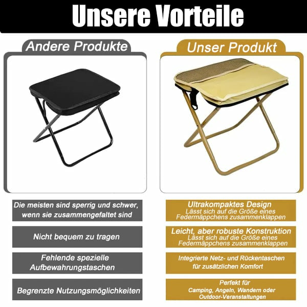 ⏰Letzter Tag: 50% Rabatt!🔥🪑Ultraleichter Klapphocker – Trägt bis zu 120 kg