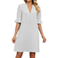 【🔥Bestseller 2026-Nur für kurze Zeit- 50 % Rabatt】✨Mode V-neck cotton and linen slim dress-😍Zeige deine perfekte Figur