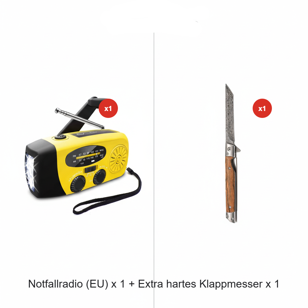 📻 50 % Rabatt ! Solar-Kurbelradio für Notfall & Outdoor – Nie ohne Strom und Empfang! 🔦 Solar & Handkurbel, helle LED-Taschenlampe, USB-Notladung 🔋
