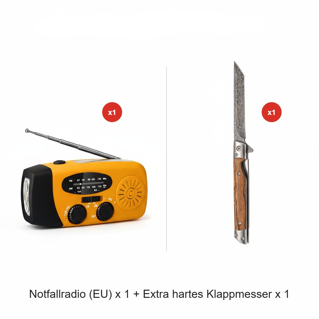 📻 50 % Rabatt ! Solar-Kurbelradio für Notfall & Outdoor – Nie ohne Strom und Empfang! 🔦 Solar & Handkurbel, helle LED-Taschenlampe, USB-Notladung 🔋