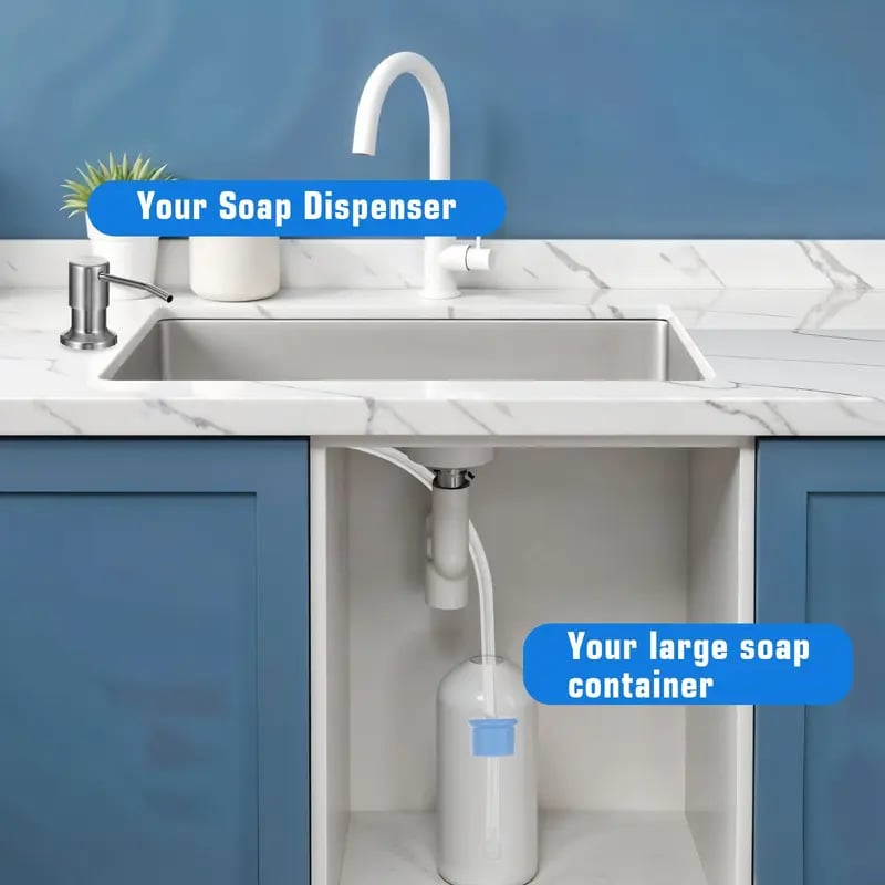 🧴 Edelstahl-Seifenspender für Spülbecken – mit verlängertem Silikonschlauch & praktischer Pumpe, ideal für Küche & Bad 🚰