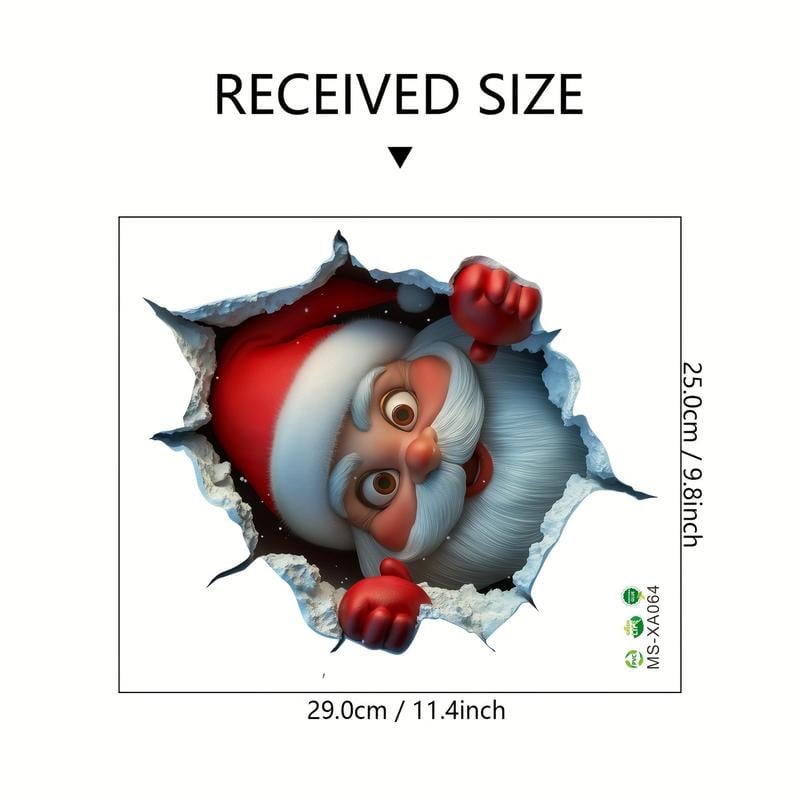 🎄❄️Frühweihnachts-Sonderangebot: 50 % Rabatt!!🎅Kreativer Weihnachts-Wandaufkleber, Weihnachtsmann im Cartoon-Design, Weihnachtsdekoration für zu Hause
