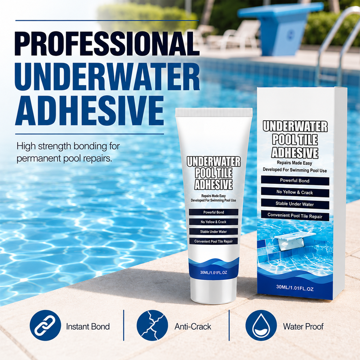 ⏳Zeitlich begrenztes Angebot⏳ 🥳Hochfester Kleber für Unterwasser-Poolfliesen
