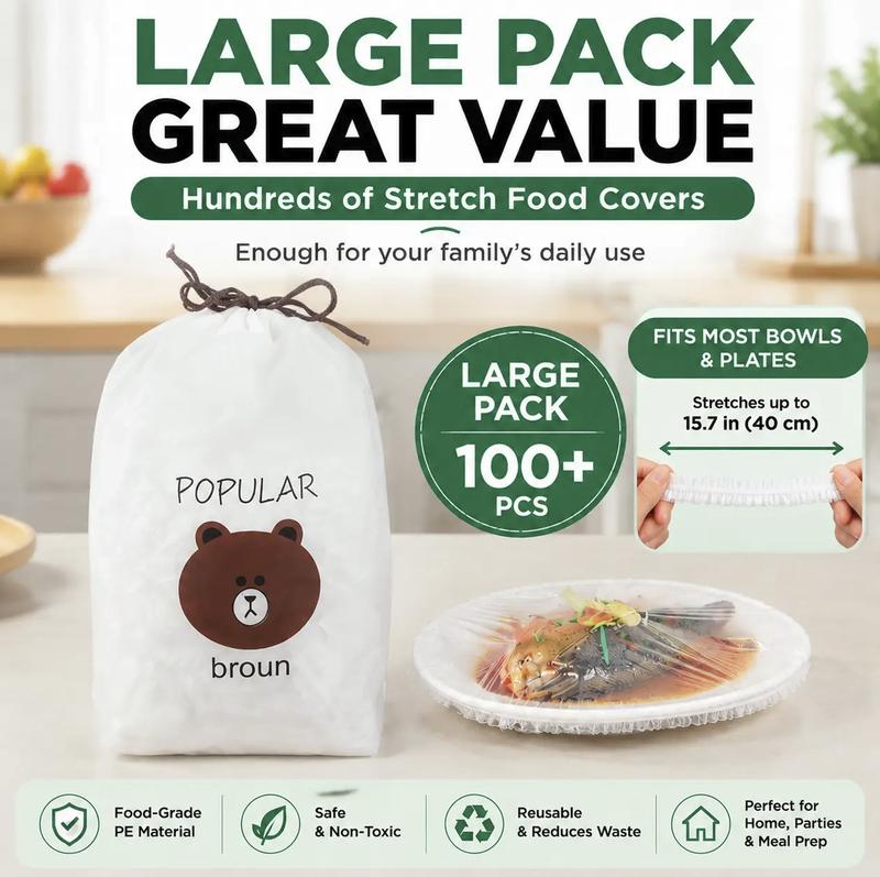 🍱 50% RABATT! 🧊 100 Pcs Einweg-Dehnfolien für Schalen & Teller – Elastisch, lebensmittelecht & vielseitig – Perfekte Alternative zu Frischhaltefolie für die Küche ✨