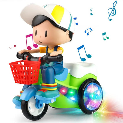 🛴 50 % RABATT!✨ Sorgt für tollen Spielspaß – Elektrisches Stunt‑Dreirad, Lichteffekt, strapazierfähig