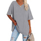 👕📢 50% RABATT! Lässiges, locker sitzendes Damen-T-Shirt mit V-Ausschnitt – Bequem, luftig & vielseitig – Perfekt für Alltag, Freizeit & warme Tage ✨