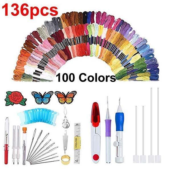 🔥 50 % OFF ! 🌈🪡 Regenbogenfarbenes Stickerei-Einfädelwerkzeug