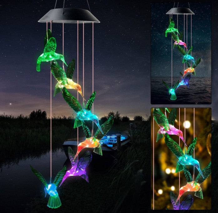 🦋✨ 50% RABATT! Kreative Solar-Windspiele mit Vogeldesign – Verschönern Sie Ihren Garten mit magischem Licht & sanftem Klingen ✨