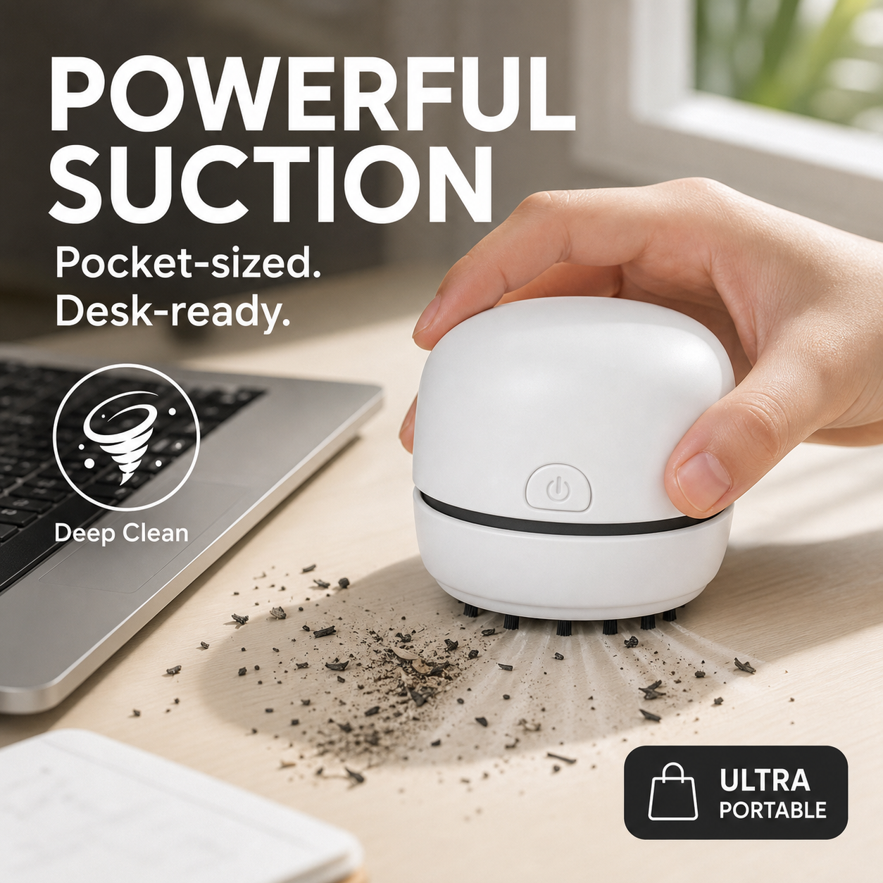 🌀🔥 50% RABATT! Tragbarer Mini-Tischstaubsauger – USB-C aufladbar, kabellos & leise – Perfekt für Schreibtisch, Tastatur, Auto & Krümel im Handumdrehen ✨
