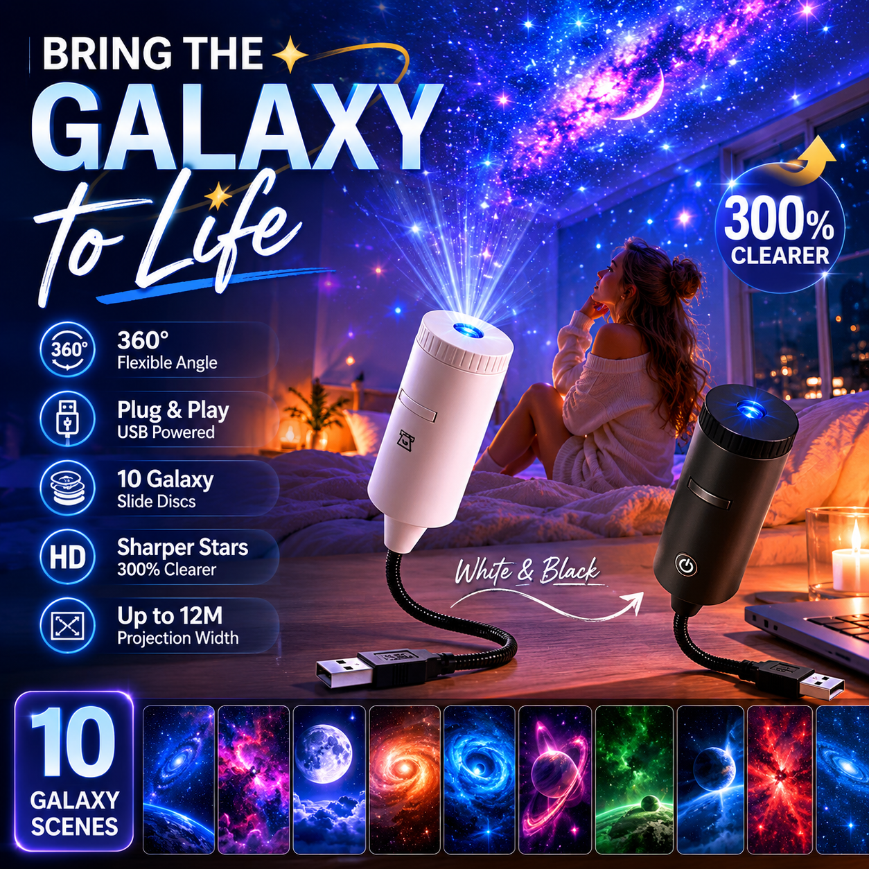 🌌✨ 50% RABATT! Plug-and-Play-HD-Sternprojektor – Über 50.000 zufriedene Nutzer – Verwandelt Dein Zimmer in eine magische Sternennacht 🌟