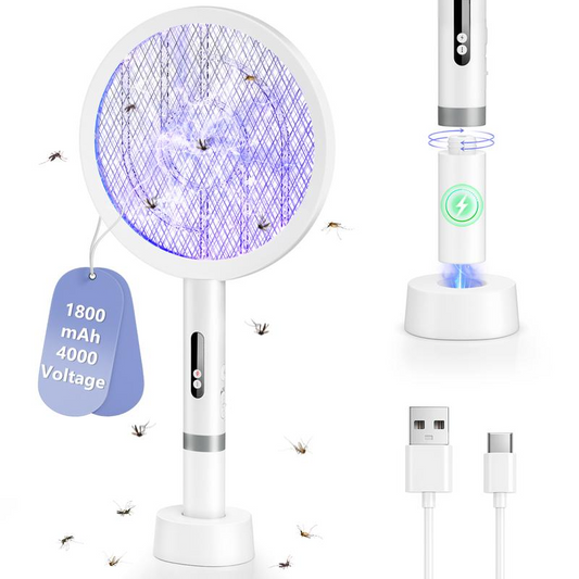 🔦 2-in-1-Mückenklatsche | ·3000 V Hochspannung·Standfuß ohne Handgriff | Für zu Hause/Küche/Terrasse/Camping