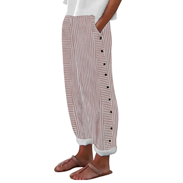👖🎉 SOLANGE DER VORRAT REICHT: 50% RABATT! Bequeme blau gestreifte Hose mit Seitentaschen – Leicht, lässig & perfekt für Alltag & Freizeit ✨