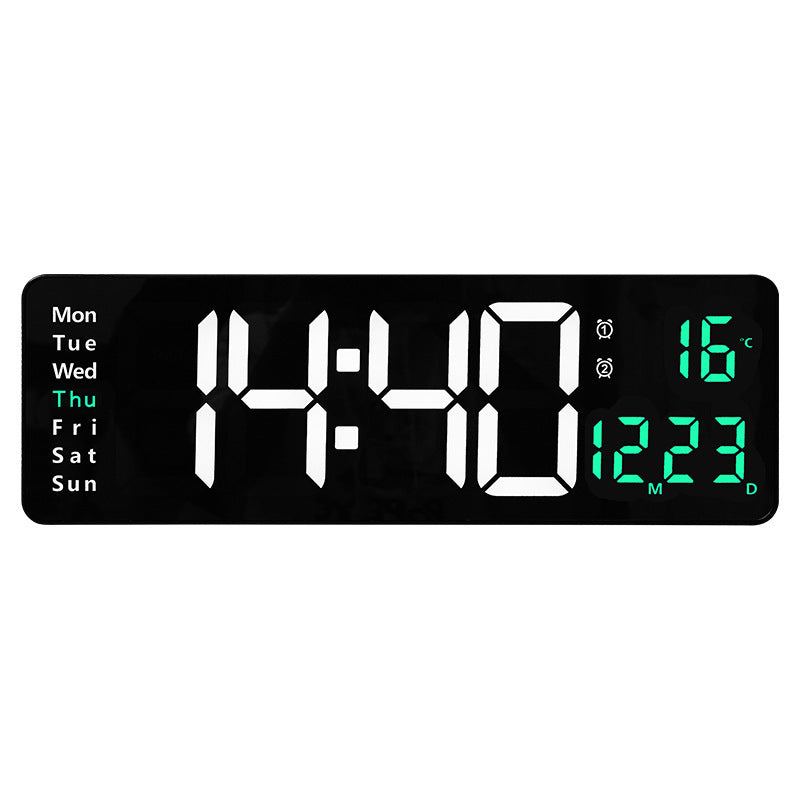 ⚡40cm große Digitaluhr mit Temperatur, Datum, automatischer Sommerzeit, Nachtlicht und automatischem Helligkeitsdimmer