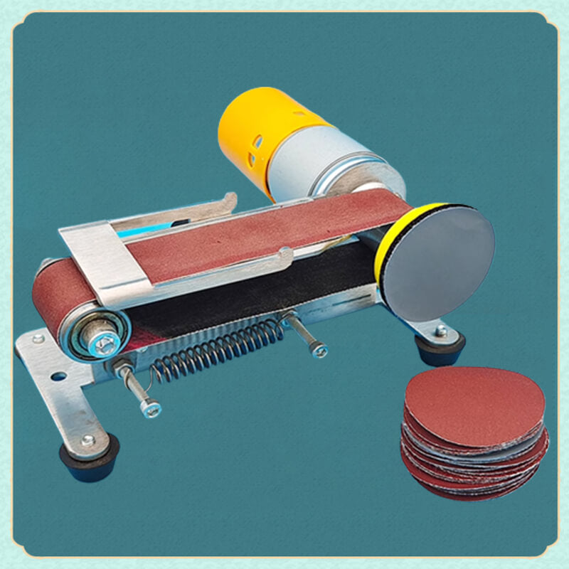 ⚙️🧰 50% RABATT! Mini-Elektrobandschleifer mit Schwabbelrädern – Kompakt, leise & vielseitig – Perfekt für Holzbearbeitung, Modellbau, Messerschärfen & Metallpolitur ✨