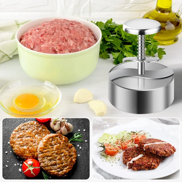🍔 50% RABATT JETZT! Manuelle Fleischpresse für Burger Patties – Aus 304 Edelstahl, Spülmaschinenfest & Antihaft ✨