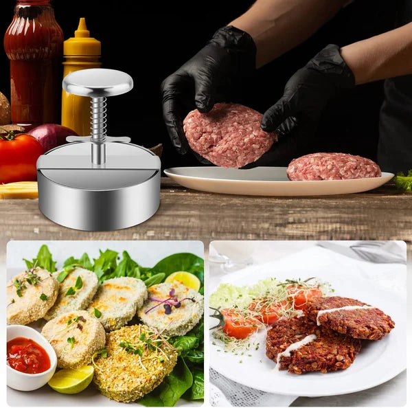 🍔 50% RABATT JETZT! Manuelle Fleischpresse für Burger Patties – Aus 304 Edelstahl, Spülmaschinenfest & Antihaft ✨