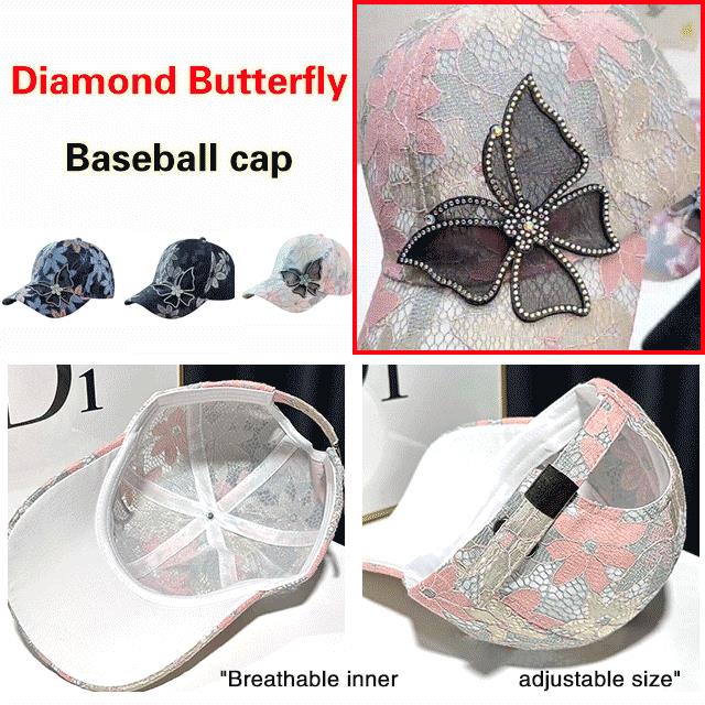 🧢 50% RABATT! 🦋 Mesh-Diamant-Schmetterling-Baseballkappe – Atmungsaktiv, Verstellbare Passform & Perfekt Für Einen Leichten, Trendigen Look ☀️