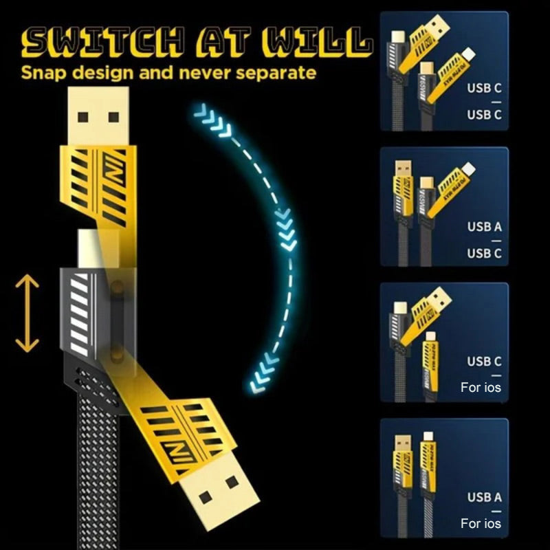 ⚡🔥 KAUFE 2, ERHALTE 1 GRATIS! 4-in-1 PD-Schnellladekabel – 27 W / 65 W – Universell für alle Geräte 😍