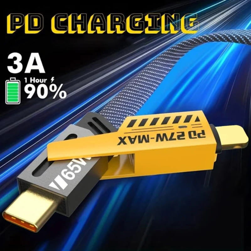 ⚡🔥 KAUFE 2, ERHALTE 1 GRATIS! 4-in-1 PD-Schnellladekabel – 27 W / 65 W – Universell für alle Geräte 😍