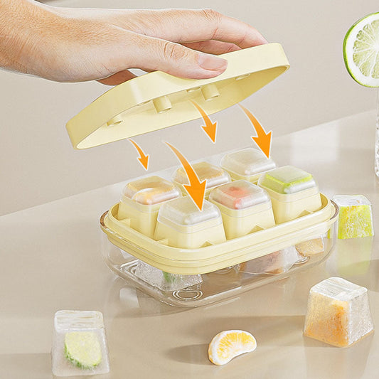 ❄️🧊 Mini-Eiswürfelform mit 6 Fächern – Lebensmittelecht, flexibel & leicht zu lösen – Perfekt für Getränke, Smoothies und Cocktails 🍹