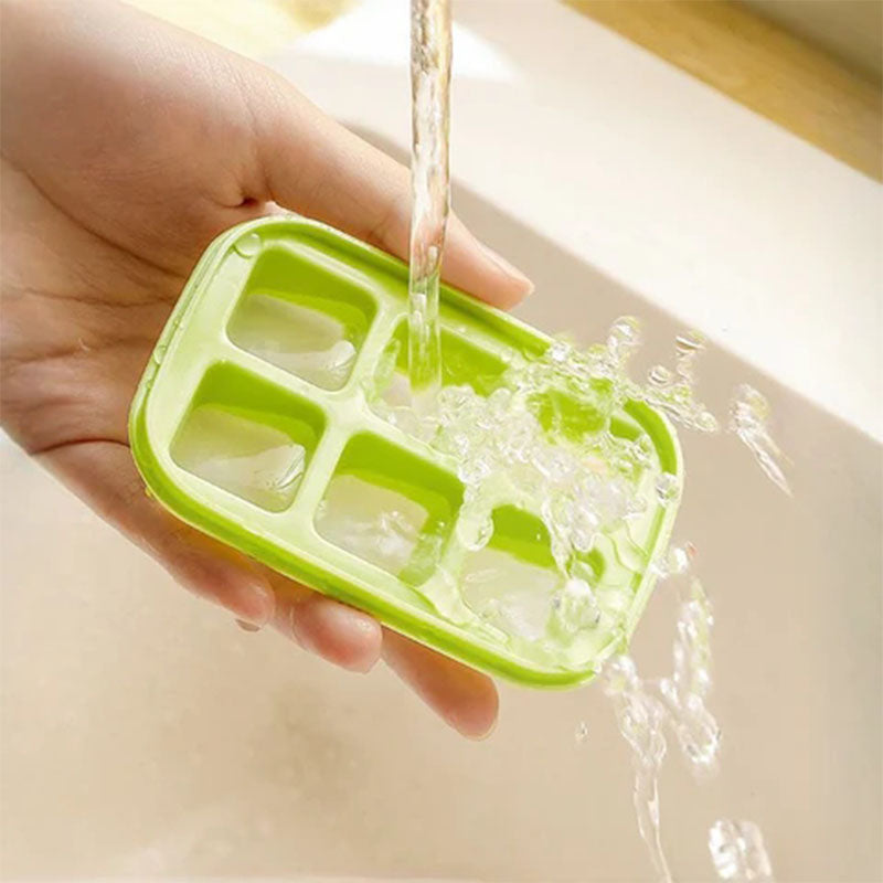 ❄️🧊 Mini-Eiswürfelform mit 6 Fächern – Lebensmittelecht, flexibel & leicht zu lösen – Perfekt für Getränke, Smoothies und Cocktails 🍹