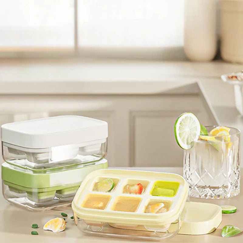❄️🧊 Mini-Eiswürfelform mit 6 Fächern – Lebensmittelecht, flexibel & leicht zu lösen – Perfekt für Getränke, Smoothies und Cocktails 🍹