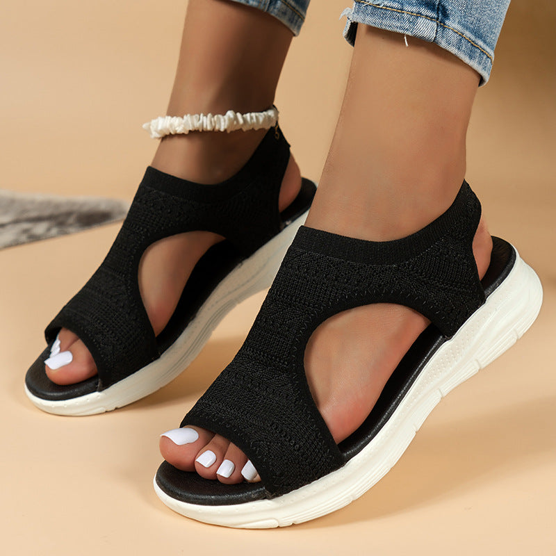 👡🌺 50% RABATT! Bequeme atmungsaktive flache Sandalen mit offener Zehe für Damen im Sommer – Leicht, luftig & perfekt für warme Tage ☀️