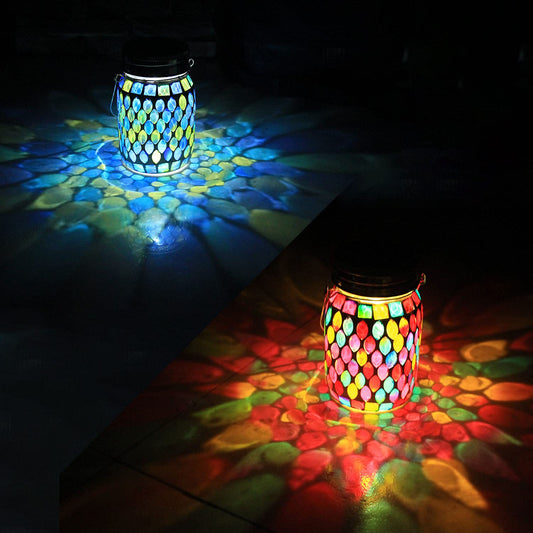 🌈 50 % RABATT FÜR BEGRENZTE ZEIT! 💝 Wasserdichte Solar Laterne im Mosaik-Glas Design – Automatische LED Nachtleuchte für Garten, Terrasse, Balkon & Camping