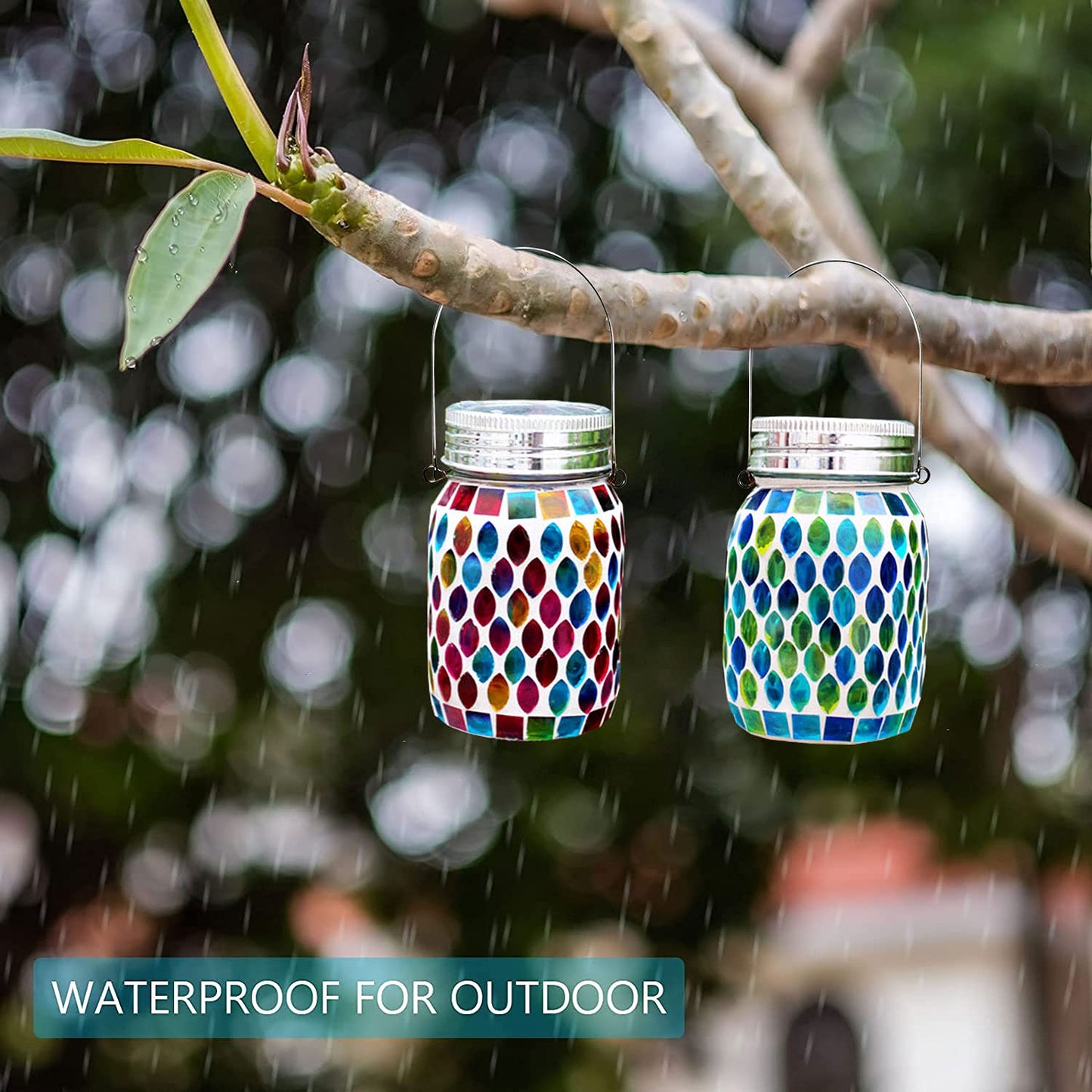 🌈 50 % RABATT FÜR BEGRENZTE ZEIT! 💝 Wasserdichte Solar Laterne im Mosaik-Glas Design – Automatische LED Nachtleuchte für Garten, Terrasse, Balkon & Camping
