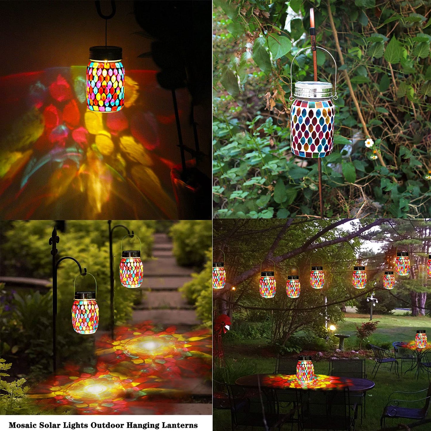 🌈 50 % RABATT FÜR BEGRENZTE ZEIT! 💝 Wasserdichte Solar Laterne im Mosaik-Glas Design – Automatische LED Nachtleuchte für Garten, Terrasse, Balkon & Camping