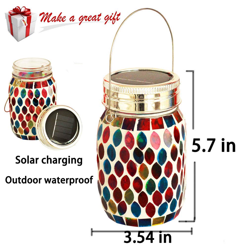 🌈 50 % RABATT FÜR BEGRENZTE ZEIT! 💝 Wasserdichte Solar Laterne im Mosaik-Glas Design – Automatische LED Nachtleuchte für Garten, Terrasse, Balkon & Camping
