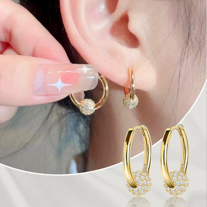 🌹 Kaufen Sie 1 und erhalten Sie 1 gratis【2 Paar】🌹 Gold Kreis Ohrringe mit kleiner Kugel