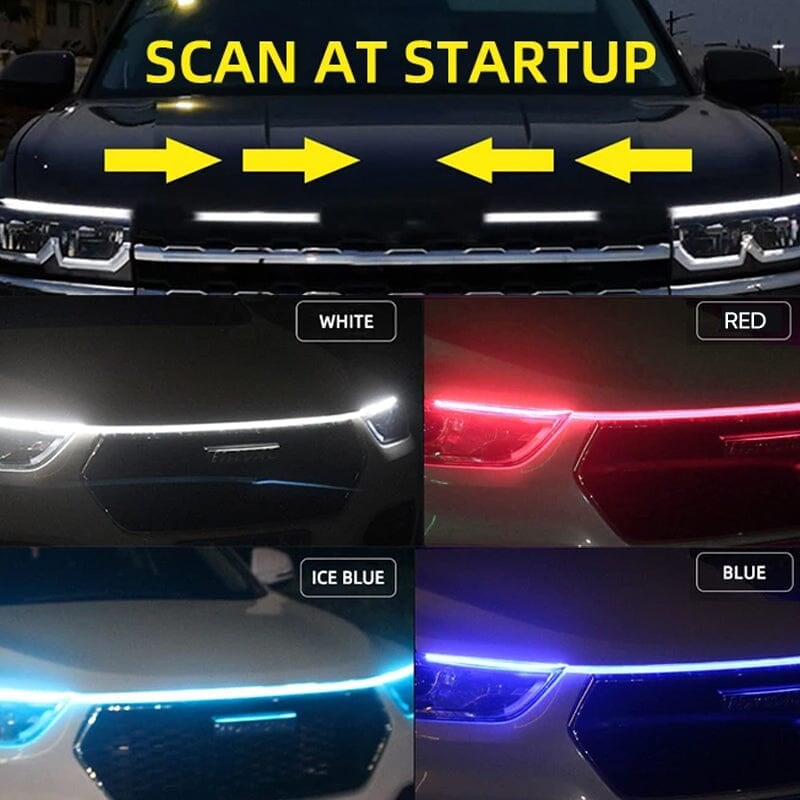 ⏳Begrenzte Zeit 50% Rabatt💥🚗 KAUFEN 2 ERHALTEN 3! ✨ Dynamic Scan Start-Up Hoodbeam Kit - Sanfte Scan-Effekte mit Mehrfarbigen LED-Lichtern für Auto-Motorhauben 🌟🔧
