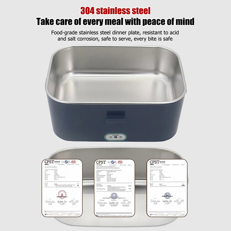 🍱🔌 50% RABATT! Tragbares Elektrisches Lunchbox Lebensmittelwärmer-Set – Für Auto (12V) & Haushalt (220V), Edelstahl-Innenbehälter, auslaufsicher & inkl. Besteck – Perfekt für Arbeit, Reisen & Campus ✨
