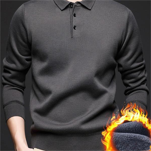 ✨Geschenkauswahl🎁 - Gefütterter und verdickter Winterpullover für Herren mit Revers