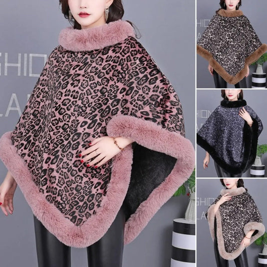 🔥Neue Mode✨ Schicker, warmer Poncho mit Leopardenmuster für Damen✨