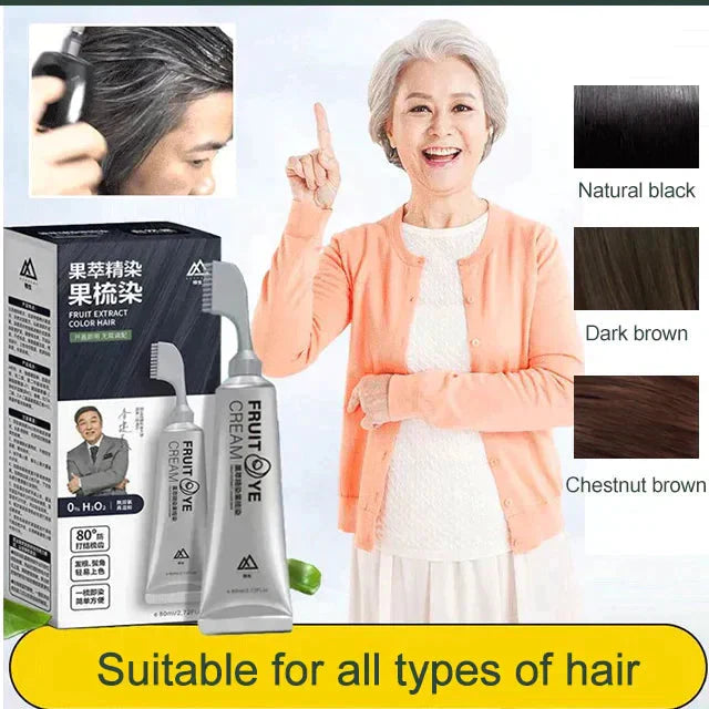 🎁 3 KAUFEN, 2 GRATIS! 🍓✨ Fruchtessenz-Haarfärbekamm – Sanft färbend und pflegend für glänzendes Haar 💇‍♀️🌟