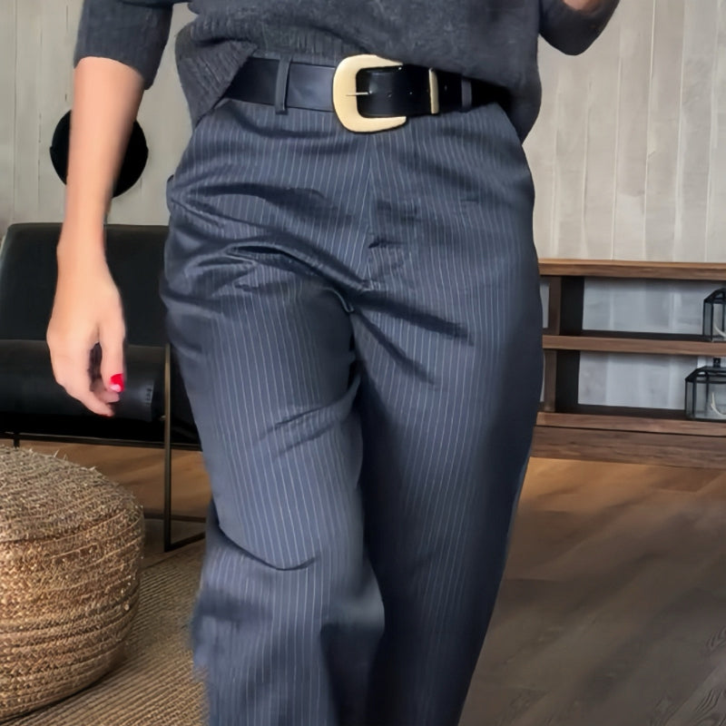 👖🔥 LETZTER TAG: 50% RABATT! Damen High-Waist Gerade Blazerhose – Lässig & vielseitig für Büro & Alltag 🖤✨