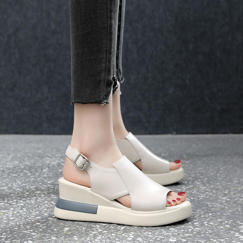 👡❤️ Keilsandalen für Damen – einfarbig, offene Zehenpartie – 50% RABATT! Bequem, elegant & perfekt für Sommer, Stadt & Freizeit ✨