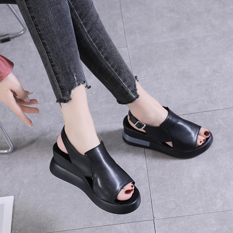 👡❤️ Keilsandalen für Damen – einfarbig, offene Zehenpartie – 50% RABATT! Bequem, elegant & perfekt für Sommer, Stadt & Freizeit ✨