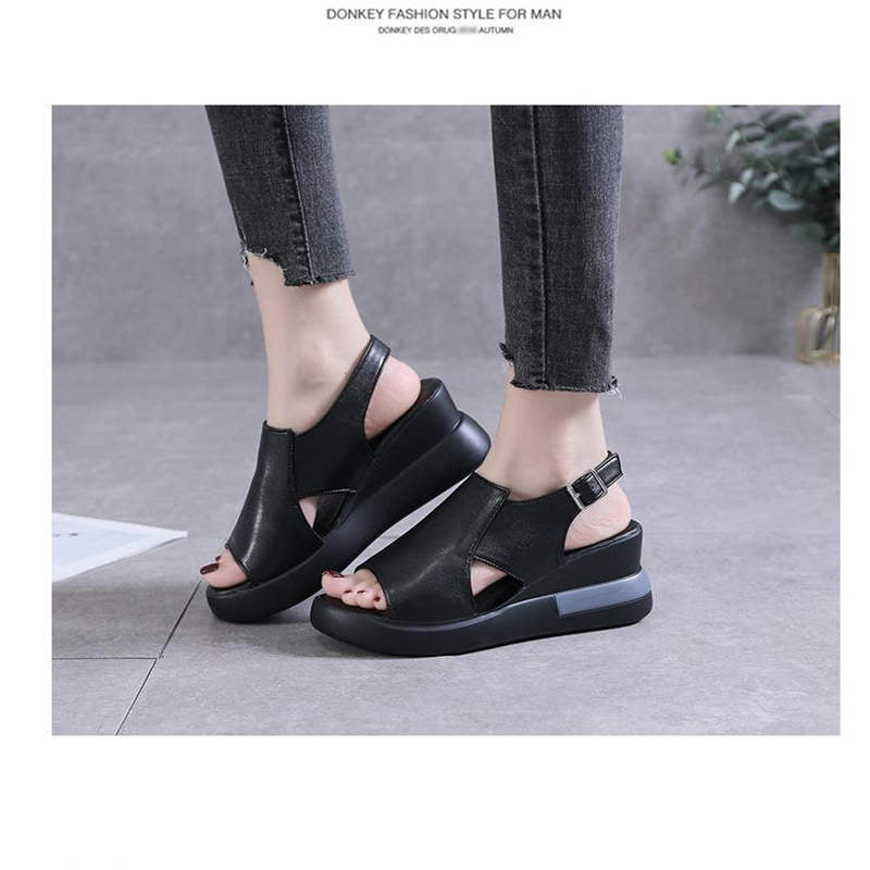 👡❤️ Keilsandalen für Damen – einfarbig, offene Zehenpartie – 50% RABATT! Bequem, elegant & perfekt für Sommer, Stadt & Freizeit ✨