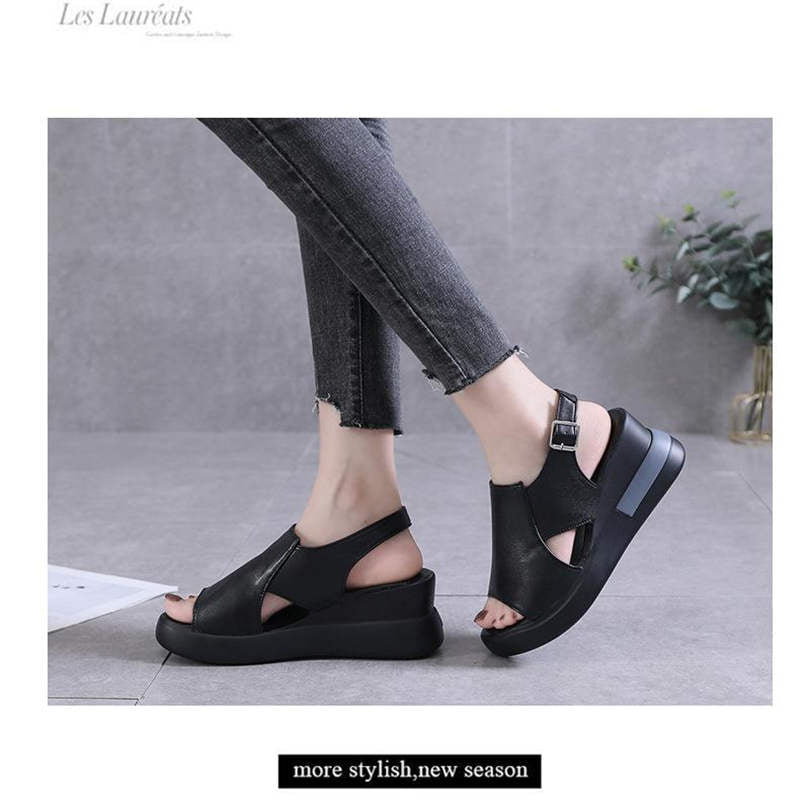 👡❤️ Keilsandalen für Damen – einfarbig, offene Zehenpartie – 50% RABATT! Bequem, elegant & perfekt für Sommer, Stadt & Freizeit ✨