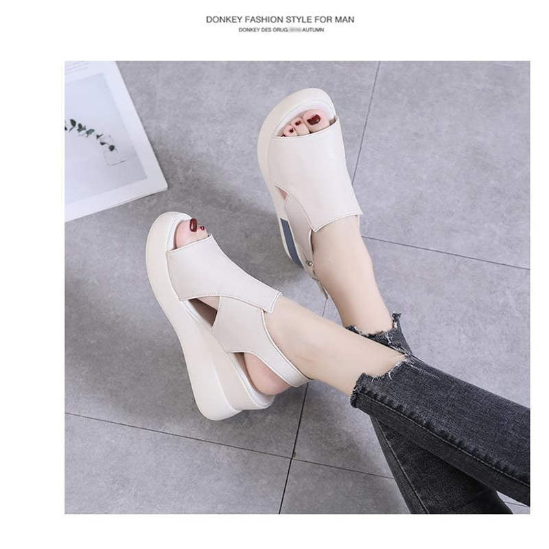👡❤️ Keilsandalen für Damen – einfarbig, offene Zehenpartie – 50% RABATT! Bequem, elegant & perfekt für Sommer, Stadt & Freizeit ✨