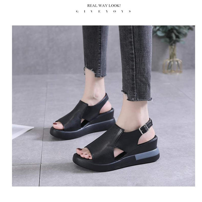 👡❤️ Keilsandalen für Damen – einfarbig, offene Zehenpartie – 50% RABATT! Bequem, elegant & perfekt für Sommer, Stadt & Freizeit ✨