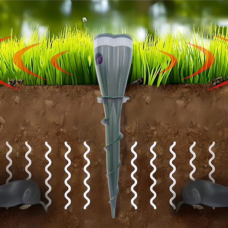 🌱⚡ SPAREN SIE 50%! Solarbetriebener, wasserdichter Schraub-Wühlmausschreck – Schützt Rasen & Beete ohne Chemie 🐭🚫