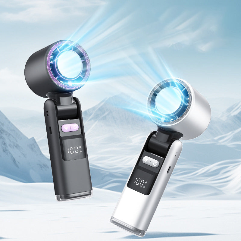 🧊❄️ SOMMERAKTION: −50% – NUR KURZE ZEIT! Mini Handventilator mit Eiskühlfunktion – 4000 mAh Akku, kompakt 183 mm, 3 Farben (Grau/Rosa/Weiß) – Perfekt für Strand, Büro & unterwegs ✨
